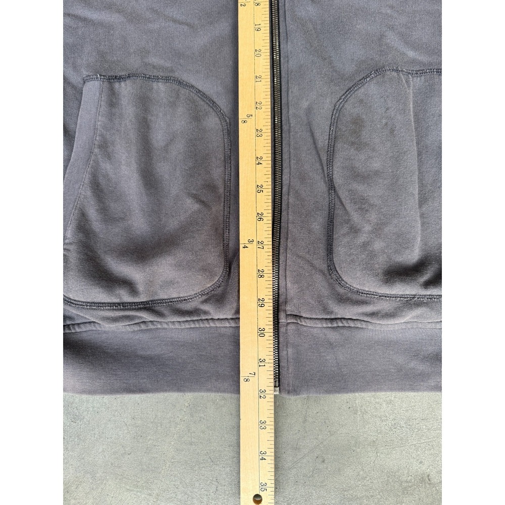 Aether Hoodie Mens Large Gray Full Zip Cotton Blend Sweatshirt Hooded Minor Flaw - Picture 6 of 8